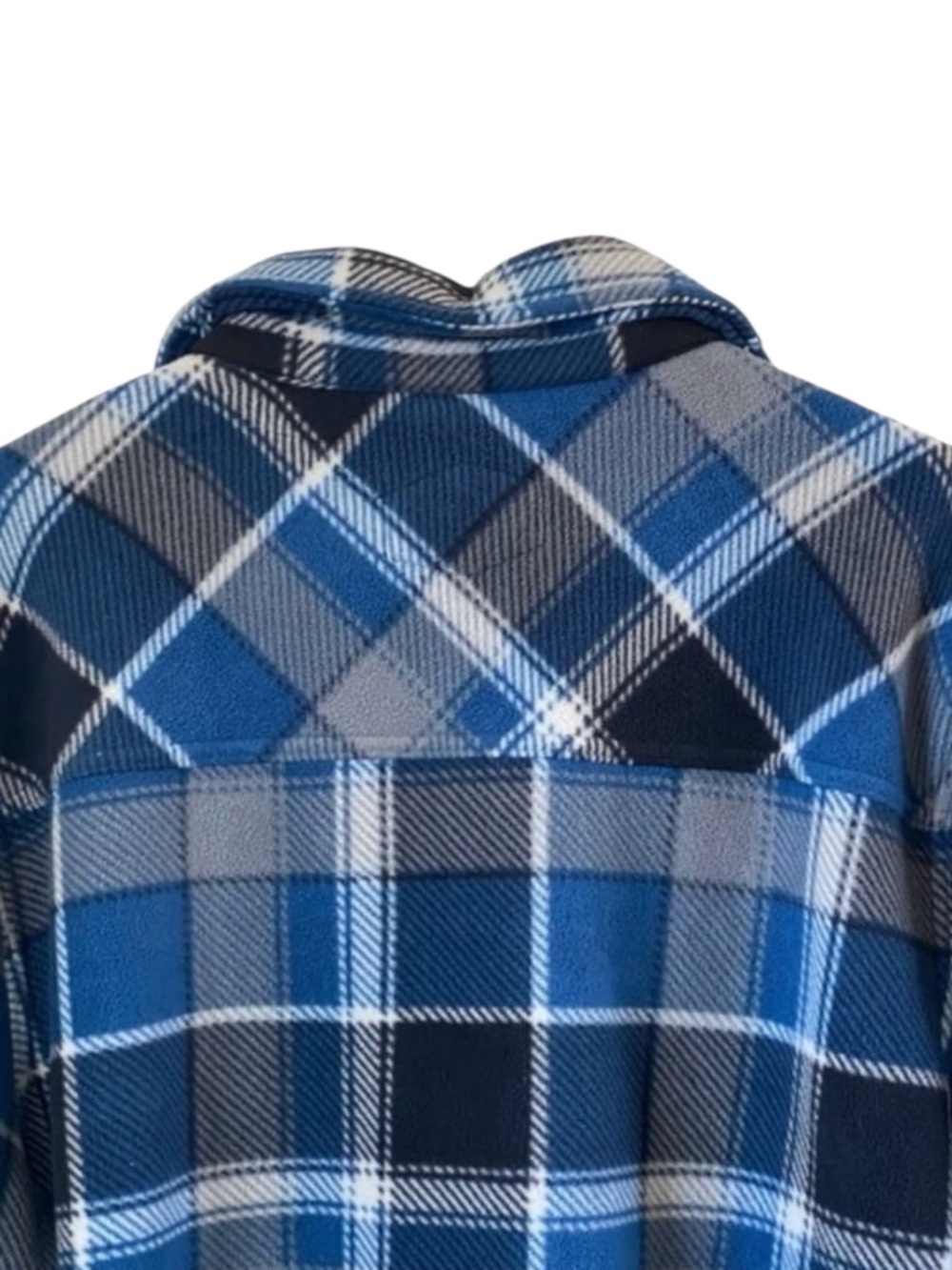 Men’s XL Blue Plaid Sherpa Lined Shacket Shirt Jacket Workwear Fleece - Picture 3 of 11